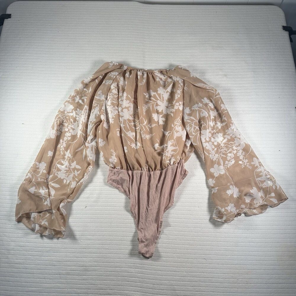 Peach Love California Pink Floral Long Sleeve Bodysuit - Picture 11 of 11